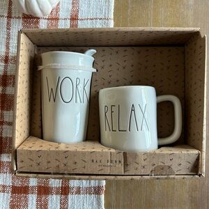 Rae Dunn Work/Relax Mug set